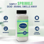 SMELLEZE Natural Dead Animal Odor Removal 2 lbs Powder: Eliminate Dead Rat, Mice, Squirrel, Chipmunk, Raccoon & Bat Smell. Safe for Indoor & Outdoor Use