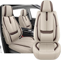 Fit for 98% of Mercedes Benz Car Seat Covers, Premium Nappa Leather Seat Cover, Fully Wrapped Protect Modern Style Seat Cover (2-Seat Standard, Beige & Brown)