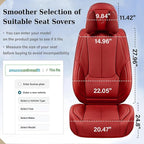 Coverado Universal Seat Covers Full Set, 5 Seats Universal Seat Covers for Cars, Waterproof Faux Leather Car Seat Covers with Head Pillow, Auto Protectors Fit for Most Sedans SUV Pick-up Truck-Red