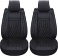 Aierxuan Front Car Seat Covers Universal Fit for Honda Civic Accord CRV, Toyota Camry Prius Rav4 Corolla, Kia, Lexus, Nissan, Mazda, Jeep Cherokee and Most Cars, with Waterproof Leather (Black)