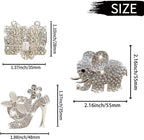 Bling High Heel Shoe and Bag Air Vent Clips, 4 Pcs Crystal Elephant Car Air Fresheners Vent Clips Car Diffuser Vent Clip Rhinestone Diamond Car Decoration Car Interior Decor Bling Car Accessories for Women