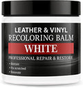 Leather Color Restorer, Recoloring Balm, Scratch Remover, Dye, Paint, Repair Kit for Furniture, Couches, Car Seats, Shoes, Bags, White