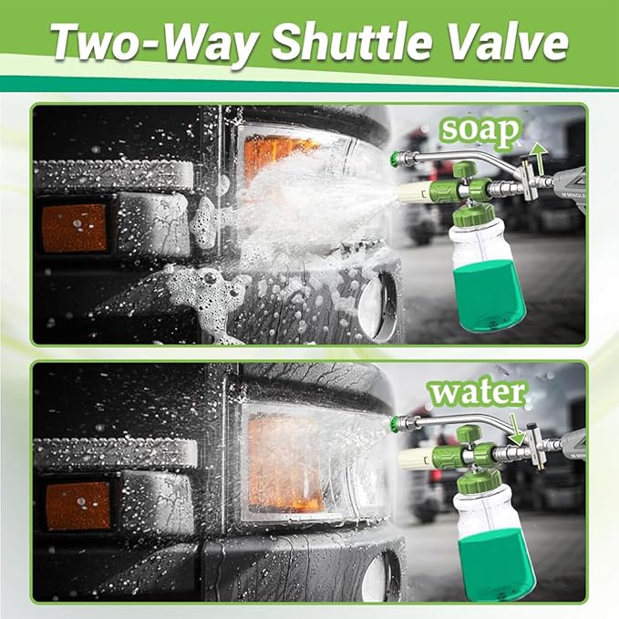 Dual Connector Lance, Dual Lance Pressure Washer Wand for Foam Cannon with 5 Pressure Washer Sprayer Nozzles, 1/4" Quick Connect