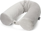 Brookstone Free Form Travel Pillow - Lightweight Flexible Memory Foam Travel Neck Pillow for Sleeping, Car, Airplane & Travel Support, Grey