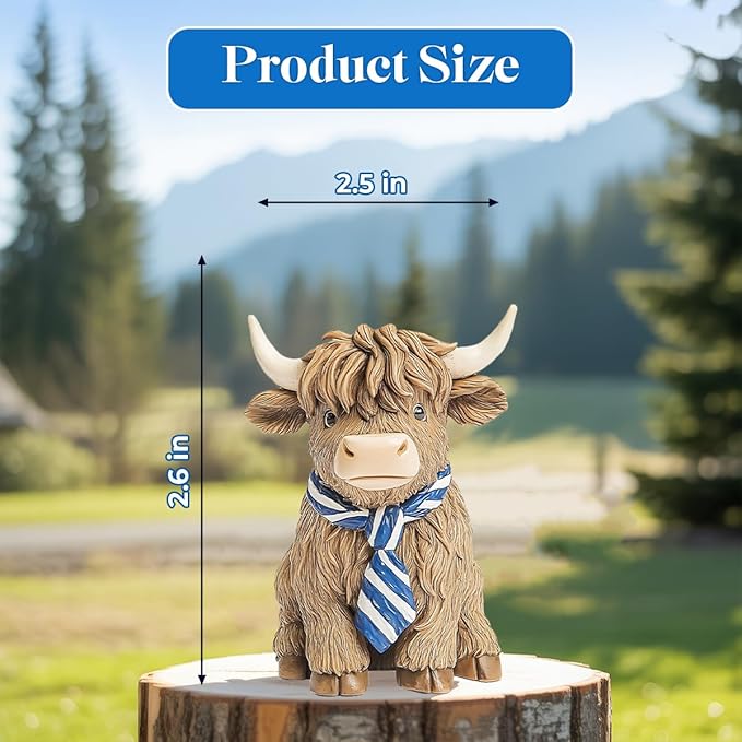 GENANY 3D 2pcs Resin Highland Cow Car Air Freshener Vent Clips, Farmhouse Auto Fresheners, Farm Air Freshener, Cute Gifts for Women and Men, Cool Spring Gifts For Horror Fans