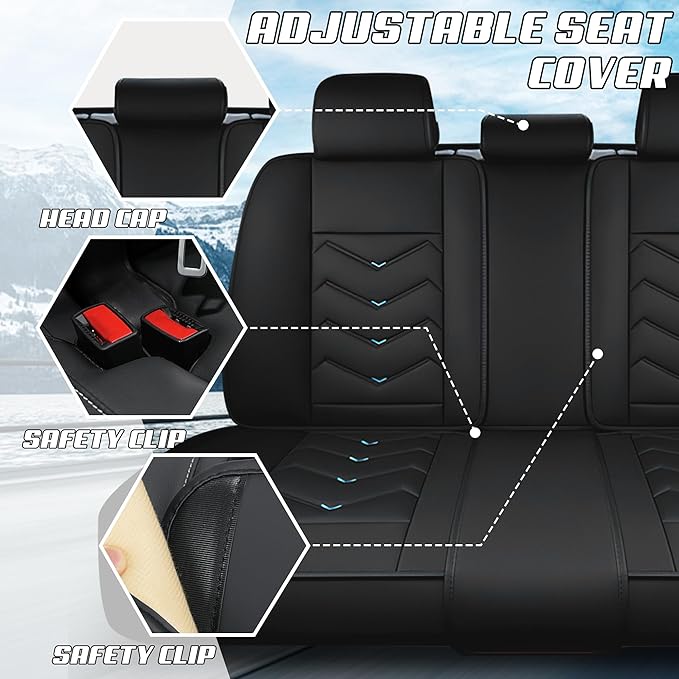 Car Seat Covers Fit for Infiniti g37 2000-2026, Stylish Sport Seat Covers, Waterproof Wear-Resistant Premium Nappa Leather Car Seat Cover.(Full Set/Black Blue)