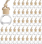 60Pcs Hanging Car Air Freshener Diffuser, 10ml Empty Glass Essential Pendant Bottles, Automotive Oil Aromatherapy Fragrance Perfume Containers