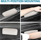wuyaoyao 2PCS Car Door Armrest Pads, Soft Leather Elbow Pad Arm Rest for Car, Comfortable Car Knee Cushion, Automotive Elbow Leg Thigh Support Cushion Pillow, Interior Car Accessories (Beige)