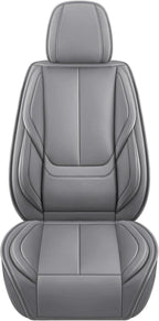 Front Car Seat Covers, Leather Car Seat Covers, Fit for Most Cars SUV and Most Sedan Grey