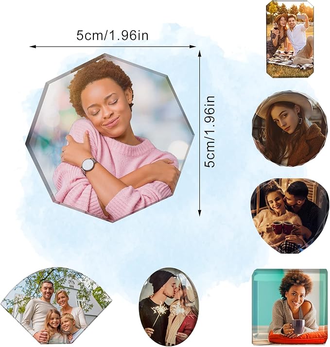 Custom Crystals Car Air Vent Clip with Photo Personalized Picture Car Air Freshener Clips Interior Car Accessories Decoration for Men Women