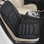 Memory Foam Car Seat Cushion with Breathable Fabric & Non-Slip Gel, Universal Fit for Car Truck Office Home 19.6x18x1.2 Black with Backrest
