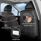 Fit RAV4 Car Seat Covers (Only Front 2 Seats) Compatible with Toyota RAV4 2013-2018 - Full Coverage Breathable Leather, Airbag Compatible, Waterproof & All-Weather, Easy to Install, Black+Red