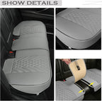 GIANT PANDA Premium PU Leather Rear Car Seat Cover Protector, Luxury Adjustable Anti-Slip Bottom Bench Seat Cover (49~59''),Fits 90% of Vehicles, Back Seat Cover, Grey