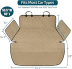 F-color SUV Cargo Liner for Dogs - Waterproof Pet Cargo Liner with Side Flaps, Comfort Dog Cargo Cover with Bumper Flap, Scratchproof Non-Slip Large for Full-Size SUVs Vans, 55 x 93 Inch, Khaki
