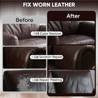 Leather Recoloring Balm - Scratch Repair & Color Restore Kit for Faded Leather, Leather Couch & Car Seats - 10OZ Leather Restorer Balm for Furniture, Auto Interior, Vinyl, Accessories (Dark Brown)