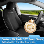 Premium Microfiber Towel Tesla Model Y Juniper/3 Seat Covers, Waterpooof | Sweatproof | Machine Washable | Non-Slip, Seat Protector for Tesla Model 3/Y 2016-2026 Interior Accessories - (2Pack, Black)