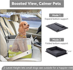 A 4 Pet Dog Car Seats for Small Dogs Under 25lbs – Safety Travel Booster Seat with Patent Buckles, Adjustable Leash – Reduces Anxiety & Road Trips – Frame Support for Cars, SUV, Pickup
