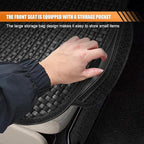 2PCS Ice Silk Car Seat Cushion, Breathable Cooling Anti-Slip Car Seat Protector Cushion with Storage Pocket, Universal Comfort Front Drivers Seat Cover Pad for Cars SUV Truck Interior (Black)