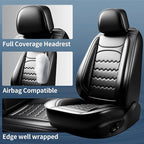 Car Seat Covers Custom Fit for Mazda 3 2007-2026, Premium Leather, Full Coverage Leather Waterproof Breathable Seat Covers, Automotive Seat Protectors, Airbag Compatible(2 Front Seats, Black)