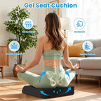 Wheelchair Seat Cushion for Pressure Relief, Cooling Gel Memory Foam Chair Cushion with Slope-Edge Design, Coccyx Support for Tailbone Pain, Non-Slip, for Wheelchairs, Office Chairs & Car Seats