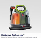 BISSELL Little Green Proheat Portable Deep Cleaner/Spot Cleaner and Car/Auto Detailer with self-Cleaning HydroRinse Tool for Carpet and Upholstery, 2513E