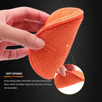 SPTA Microfiber Applicator Pads, 9Pcs 5 inch Car Wax Applicator Hand Polishing Microfiber Foam Pads Set with Grip of Elastic Band, Microfiber Buffing Cleaning Pads for Car Polish Applying Wax
