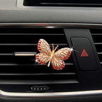 Bling Butterfly Car Air Vent Clip, Cute Rhinestone Air Freshener Clip, Glam SUV Outlet Vent Decorations, Charm Car Inter Decor Accessories for Girls Women (Red + Green)