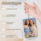 Custom Air fresheners with Picture,Personalized Air Freshener for Car,Cute Hanging Car Air Fresheners for Women,Double-sided Photo Printing Hanging Car Scents 30 scents available