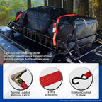 Roof Rack Basket 51" X 36" X 5" Rooftop Rack Cargo Carrier Universal, Waterproof Cargo Bag 44 * 35 * 16", Cargo Net with Attachment Hooks, 2 pcs Ratchet Strap,Roof Pedal