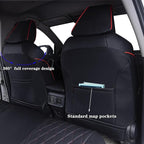 HKZ Fit RAV4 Car Seat Cover Set for 2013 2014 2015 2016 2017 2018 Toyota RAV4 LE Gasoline Version Only-Leather(Black+Red)
