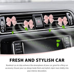 6 PCS Bow Car Air Freshener, Cute Bow Automotive Scent Air Fresheners Vent Clips, Coquette Vehicle Outlet Perfume Diffusers Interior Aesthetic Decorations for Women Girls (Pink)