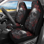 ELEQIN Gothic Raven Skull Car Seat Covers Two Front Only for Car, Automotive Interior Covers, Quick Setup Universal Fit Seat Covers for Car, Truck, SUV