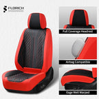 FLORICH Car Seat Covers Front Seats and Back Faux Leather Seat Cover Waterproof Seat Covers Car Seat Cushion 5 Seats Car Seat Protector Universal Fit for Most Cars SUV Trucks, Black&Red