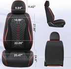 Coverado Seat Covers Full Set, Waterproof Nappa Leather Seat Covers for Cars, 5 Seats Universal Car Seat Protectors, Black Car Seat Covers Car Seat Cushions Fit for Most Cars (Black&Red)