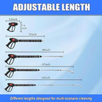 M MINGLE High Pressure Washer Gun, Extension Wands and 30 Degree Curved Rod for Hard-to-Reach Areas, M22 15mm or M22 14mm Fitting, 5 Nozzle Tips, 4000 PSI