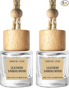C Classy Car Air Freshener Hanging 2 Pack, Leathery Sandalwood Essential Oil Diffuser for Cars, Cute Car Accessories, Long-Lasting Fragrance, C ar Air Fresheners for Women & Men Gift, Made in USA