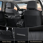 FLORICH Leather Automotive Seat Covers, Waterproof Seat Covers, Black Front Car Seat Cover, Full Coverage Car Seat Covers 2 Pack Car Seat Cushion Protector Universal Fit for Most Cars SUV Trucks