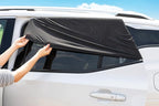 Nuby Car Seat Sunshade for Vehicle Window | 2 Pack| Breathable Mesh Fabric | Full Window Function for Fresh Air Flow | Blocks Sun Rays, Bugs, and Cools Car |Black