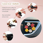 6pcs Flower Car Air Freshener Vent Clips,Red Yellow White Daisy Car Dashboard Accessories,3.3cm/3cm Flower Air Vent Clip for Women,Refillable Car Diffuser Decor