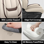 Fit for 98% of Mercedes Benz Car Seat Covers with Headrests, Premium Nappa Leather Seat Cover, Fully Wrapped Protect Modern Style Seat Cover (2-Seat Luxury, Beige & Brown)