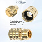 Pressure Washer Quick Connect Kit, M22-14mm to 3/8" Male Female Quick Disconnect Kit for Power Washer, 3/4 Inch Hose Fittings Adapter Set, Brass, 9 pcs