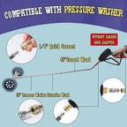 16 Inch Undercarriage Pressure Washer Attachment, Pressure Washer Undercarriage Cleaner, Under Car Washer Attachment with 3 Extension Wand, 4000 PSI