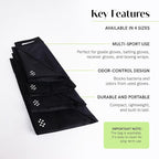 Salt Glove Bag Smell-Proof Durable Odor Containing Bag for Gloves - Medium - Water-Resistant and Easy to Clean Smell Proof Bag - Black
