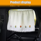 Car Side Window Sun Shade Privacy Curtain for Baby - Blackout UV Protection Car Window Shades with Suction Cup for Back Seat - Cute Auto Camping Windows Screen Shades (Five Sunflowers)