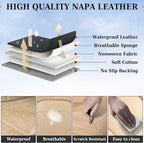Coverado Seat Covers, Leather Seat Covers Front Seat, Luxury Car Seat Covers with Lumbar Support, Front Driver Seat Covers, Car Seat Protector Waterproof Universal Fit Most Cars(Beige)