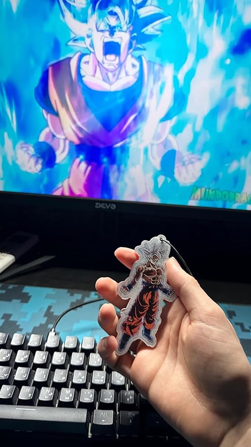 PumpCar car air freshener 2-piece double-sided Goku Ultra Instinct hanging cherry-scented for rearview mirror Car Interior Accessories Household Gifts…