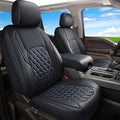 Huidasource Leather Car Seat Covers Fit for Toyota Tacoma 2016-2023 2022 2021 Full Coverage Seat Cover for Double/Crew Cab SR, SR5, Limited, TRD Pro, TRD Sport,TRD Off-Road (Front Pair/Black&Blue)