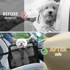 PetsHome Dog Car Seat Foldable Dog Car Booster Seat Waterproof Breathable Oxford Travel Bag for Small to Medium Dogs, Puppies, and Pets-Pattern Black-Upgrade