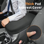 INTGET Center Console Armrest Cover for Toyota RAV4 Accessories 2025 2024 2023 2022 2021 2020 2019 Leather Middle Console Lid Cover Arm Rest Covering Car(Black with Cushion Flat)
