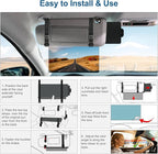 Veharvim Sun Visor Extender for Car (Polarized, UV400, PC Lens, Side Sunshade, Straps&Adjusters), Car Visor Extender Sun Blocker, Visor Extender Attachment, Anti-Glare for Safe Driving(Driver Side)